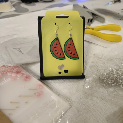 Watermelon Slice 3D printing earrings made to order