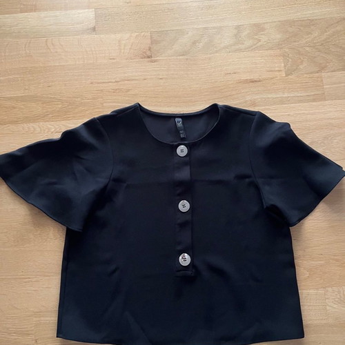 Zara blouse used, black, short-sleeve, size L