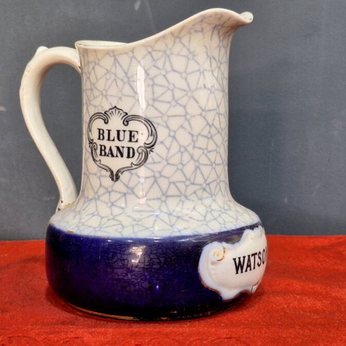 Watson's Blue Band water jug used, collectible promotional item