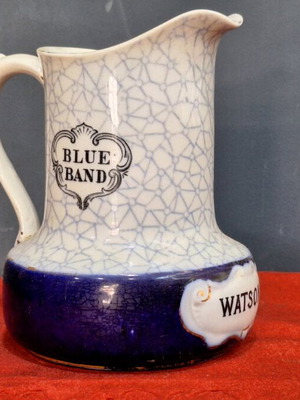 Watson's Blue Band water jug used, collectible promotional item