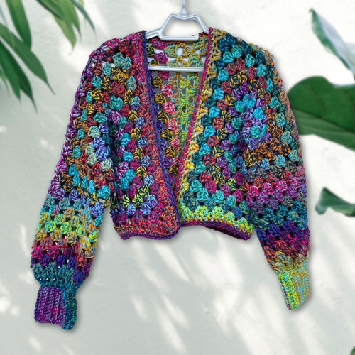 Handmade Cropped Cardigan colorful, new, sizes S or M