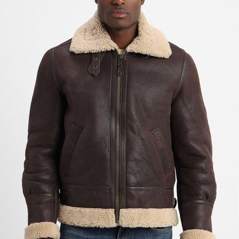 Schott NYC B-3 Bomber Jacket new, men's leather, size L, brown