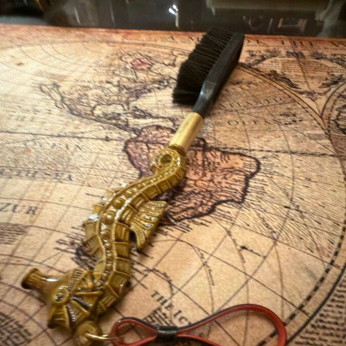 Vintage Seahorse Handle Desk Brush like new