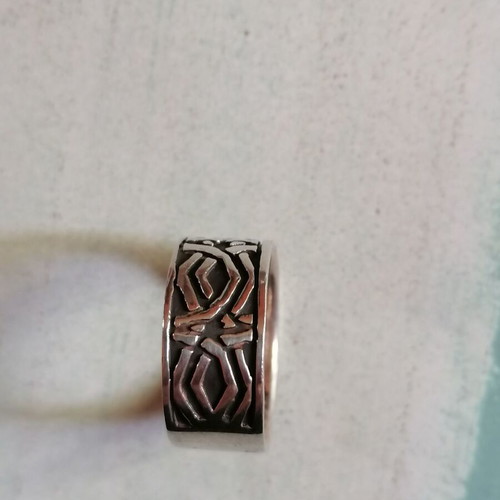 Silver 925 ring band with geometric designs new no 58 (US 8 1/4)