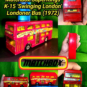 Matchbox 1972 SuperKings K-15 'Swinging London' Londoner Bus Κόκκινο Λεωφορείο Λονδίνου Αγγλία Ηνωμένο Βασίλειο Λονδίνο London Red Bus diecast toy car model Αυτοκινητάκι Συλλεκτικό Collectible