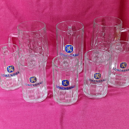 Cricket beer glasses new, set of 8 pieces 300 & 500ml