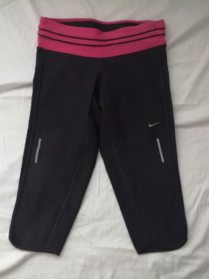 Nike Dri-FIT women's capri leggings XS like new, gray with pink trim