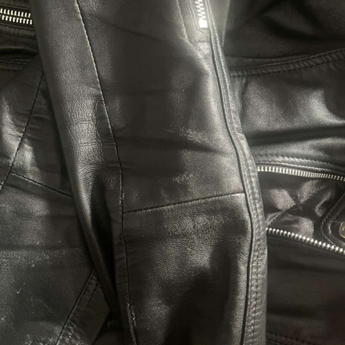 Lapel leather women's jacket size XS black like new