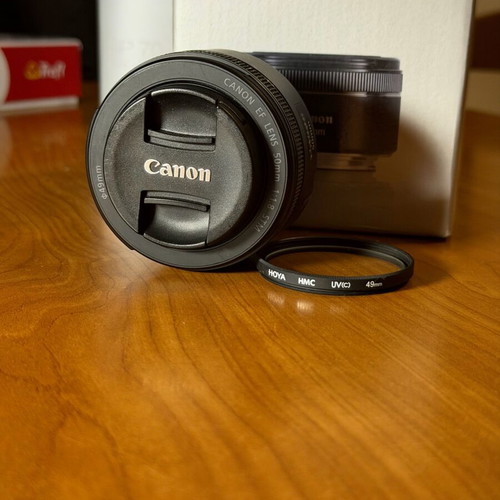 Canon EF 50mm F1.8 STM lens like new with box and papers