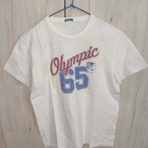 United Colors of Benetton Olympic 65 vintage style T-shirt white, like new