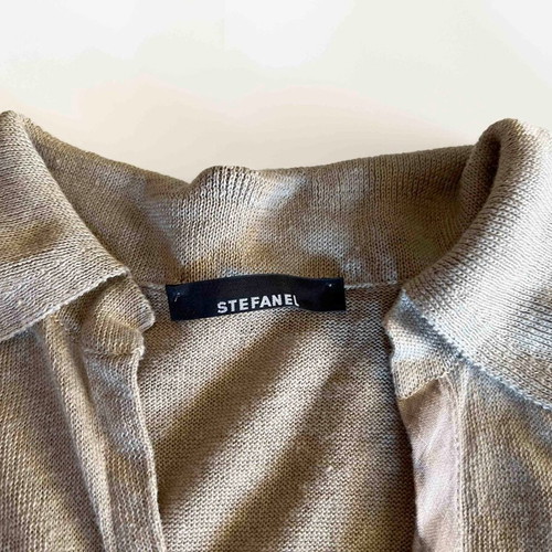 Stefanel blouse with open back, like new, size M beige