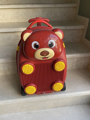 Children's Trolley Suitcase Bear Design new, red