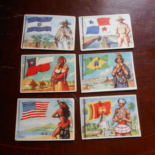 Electroball flags and countries cards used, set of 6