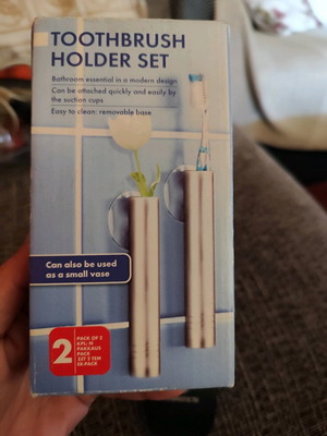 Toothbrush holder set stainless steel new, pack of 2, modern design