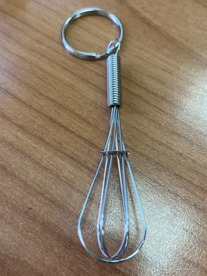 Egg Beater Keychain new, silver