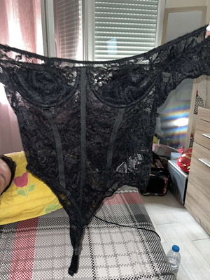 Shein lace corset new, black, size Small