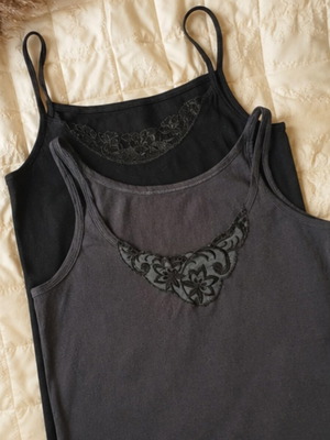 Cotton tank tops set of 2, like new, size L/XL, black