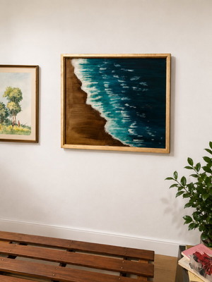 Embossed painting 86x68 with liquid glass used
