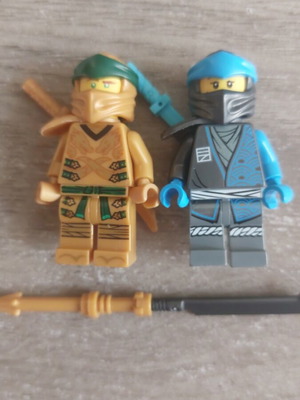 Lego Ninjago Golden Ninja Lloyd and Nya figures like new