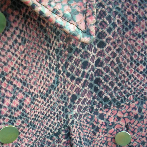Women's leather jacket with pink and grey snake print, International Leatherwear