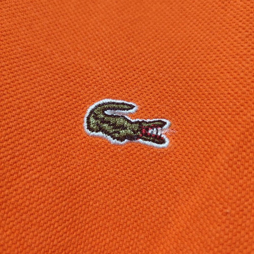 Lacoste Vintage Polo Shirt XXL Orange 100% Cotton Used