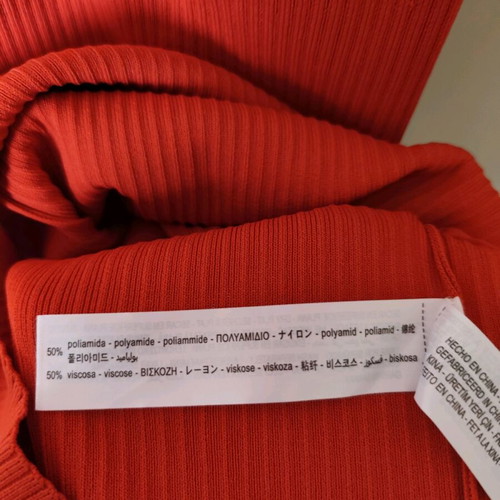 Zara dress red ribbed, new with tag, size S