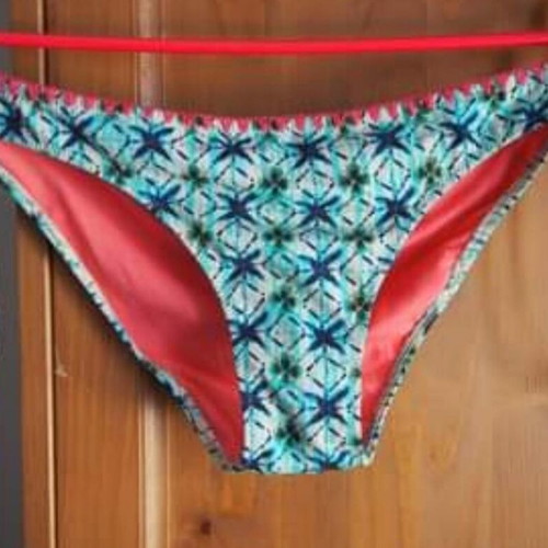 Benetton tie dye crochet swimsuit new, multicolor turquoise