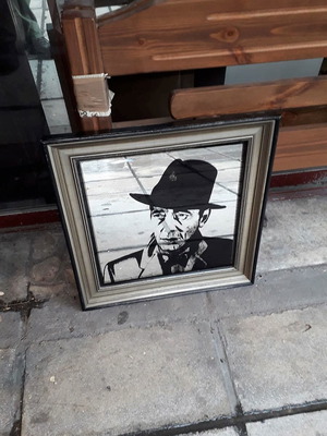 Vintage mirror with Humphrey Bogart 52x52 cm