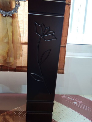 Wooden vase, dark brown