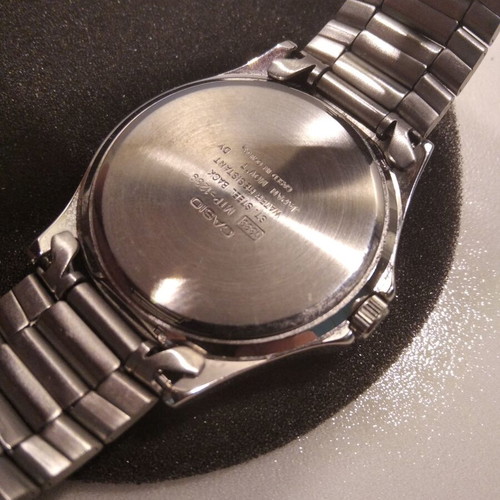Casio Quartz Watch with Day Date, New, Black and Silver