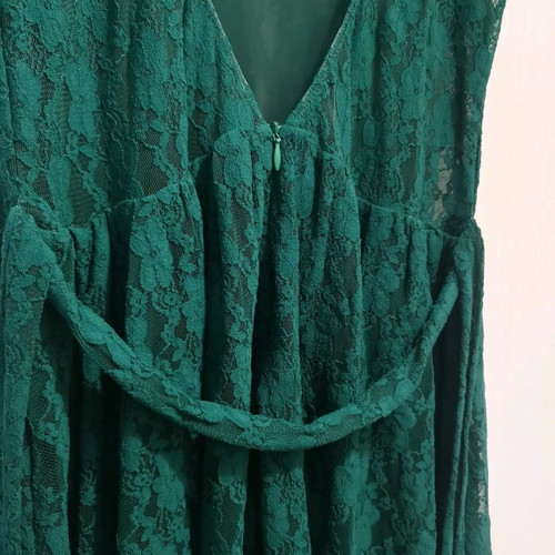Angel City dress used, lace, size L, cypress green