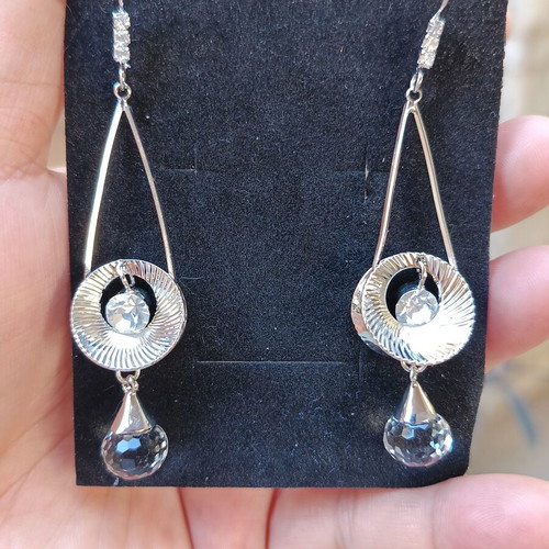 Vintage earrings with Swarovski crystals new, silver