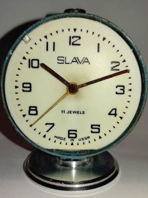 Slava Vintage ρολόι επιτραπέζιο μεταχειρισμένο, 11 Jewels, Made in USSR 1967
