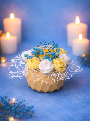 Scented bouquet made of rapeseed wax new