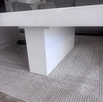 White glossy lacquer rectangular table used