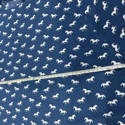 Blue blouse with horse pattern size M like new