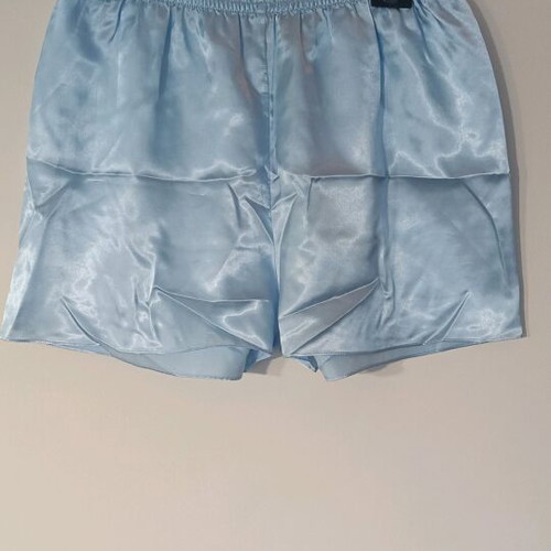 Satin summer pajamas like new blue floral set with hole