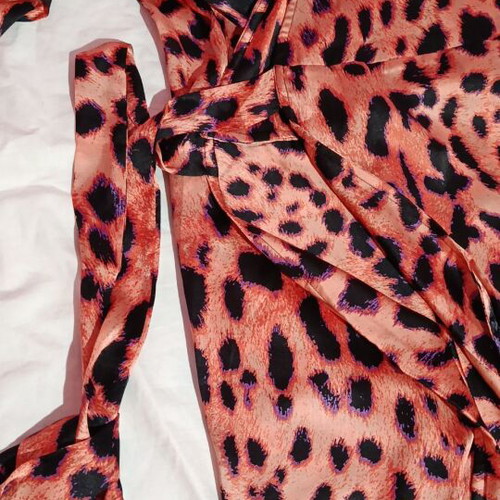 Dancing Leopard satin dress size M, new, black and orange