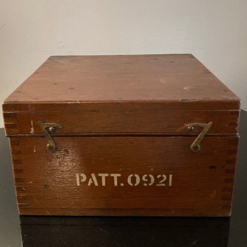 Nautical compass used with box and 1844 stamp