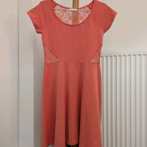 Aniston midi dress coral with lace, like new, size M