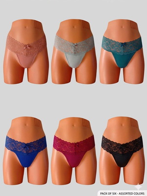 Women's lingerie new, pack of 6, size large, multicolor