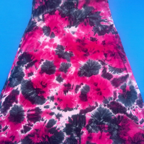 Y2K Tie-Dye Maxi Skirt Fuchsia and Black, Like New, Size M