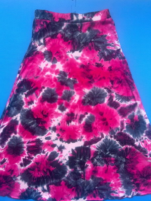 Y2K Tie-Dye Maxi Skirt Fuchsia and Black, Like New, Size M