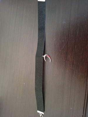 Choker with crescent moon motif, black, like new, 33 cm