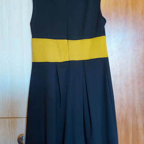 Women's dress used, black with mustard detail, size M-L