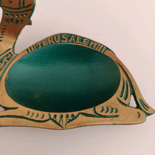 Vintage brass camel ashtray with Jerusalem inscription like new