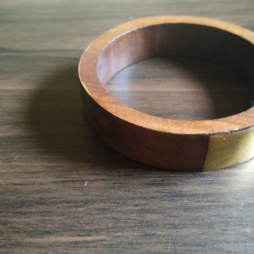 Wooden bracelet used, made of solid wood