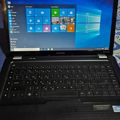 HP CQ62 laptop used, Intel Pentium T4500 2.30GHz, 4GB RAM, 320GB HDD, HDMI, Windows 10