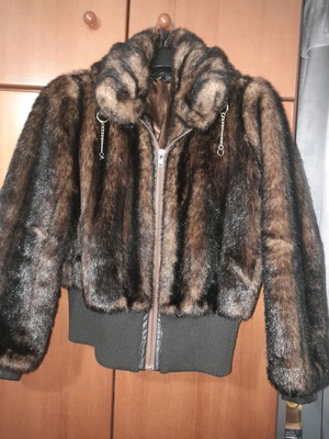 Zara faux fur coat like new, black and brown, size XL