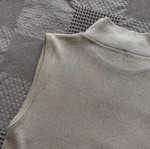 Sleeveless vest with gold knit, beige, size S